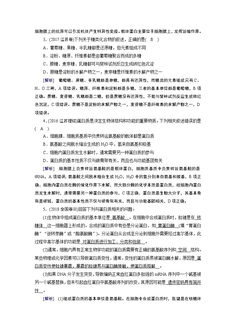 衡水中学 高考 模块复习 高中生物 学案03