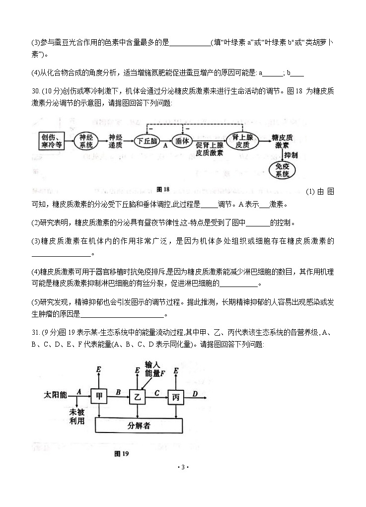 云南省玉溪市2020届高三毕业生第二次教学质量检测 生物03