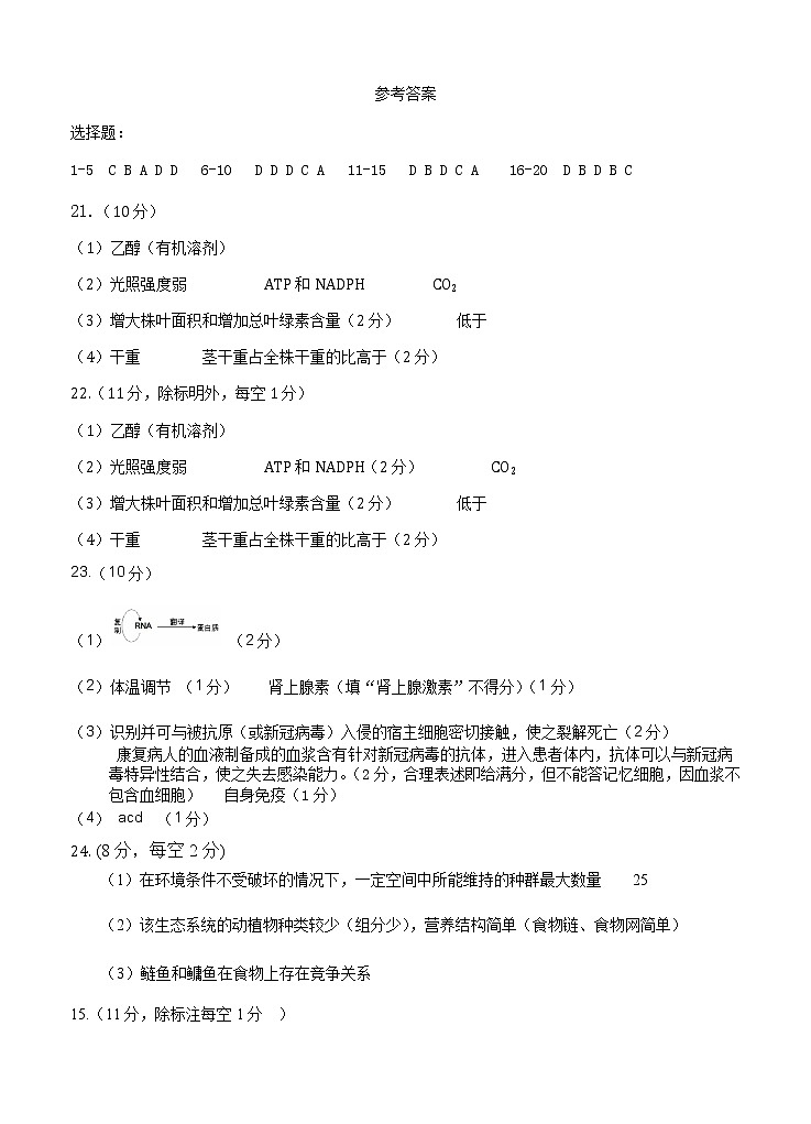 2020海口模拟2答案第1页