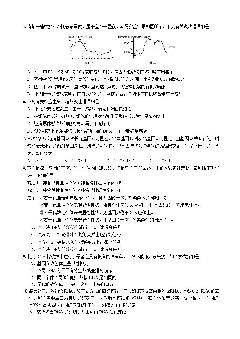 2020届山东省潍坊市临朐县高三下学期综合模拟考试生物试题（一）02