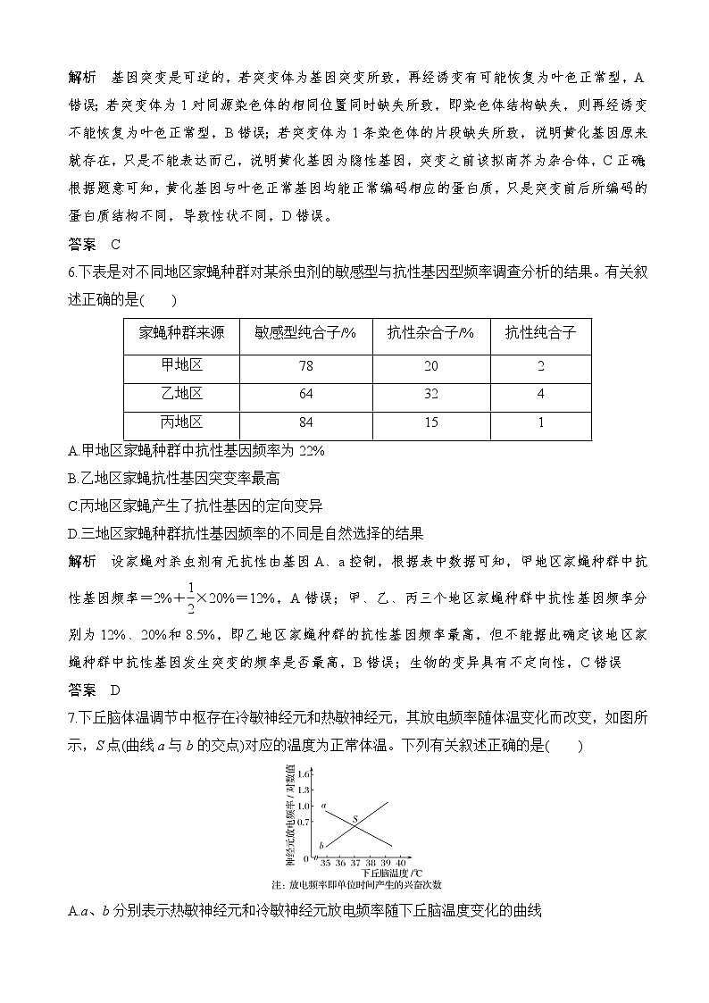 2020届江苏高考生物考前增分特训仿真小卷（五）（解析版）03