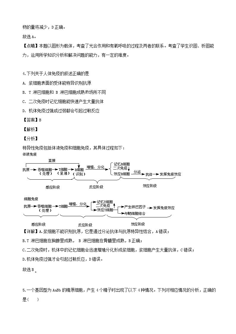 2020届江西省抚州市临川二中高三上学期第一次月考理综生物试题 （解析版）03
