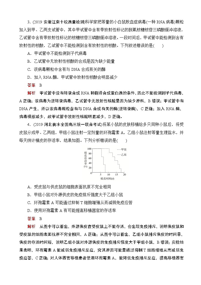 2020届全国高考生物刷题1 1（2019模拟题）高考仿真模拟（一）（解析版）02