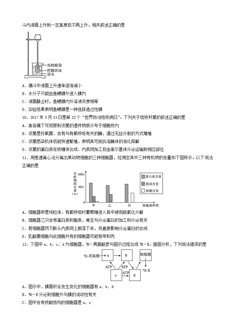2019届云南省玉溪市一中高三上学期第二次调研考试生物试题03