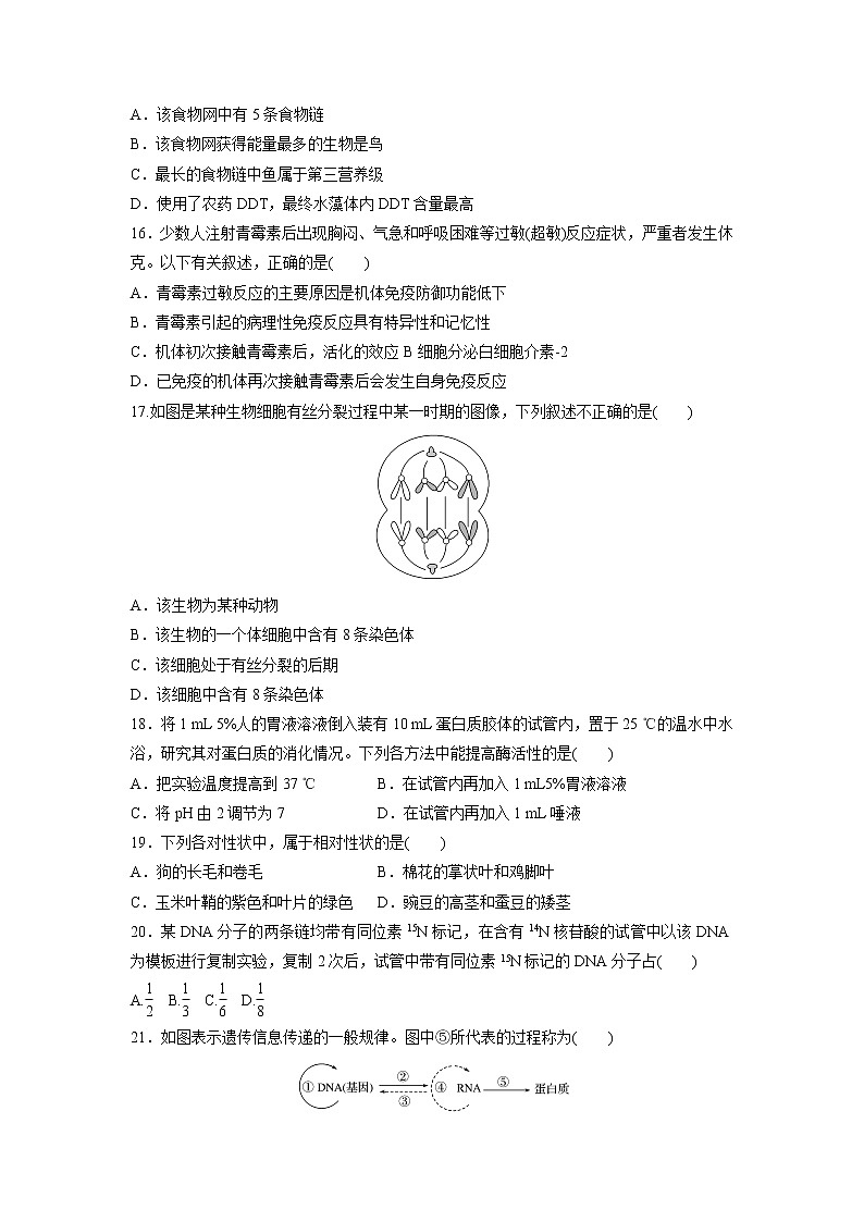 2019届浙江省高考学考模拟卷（三）生物（解析版）03