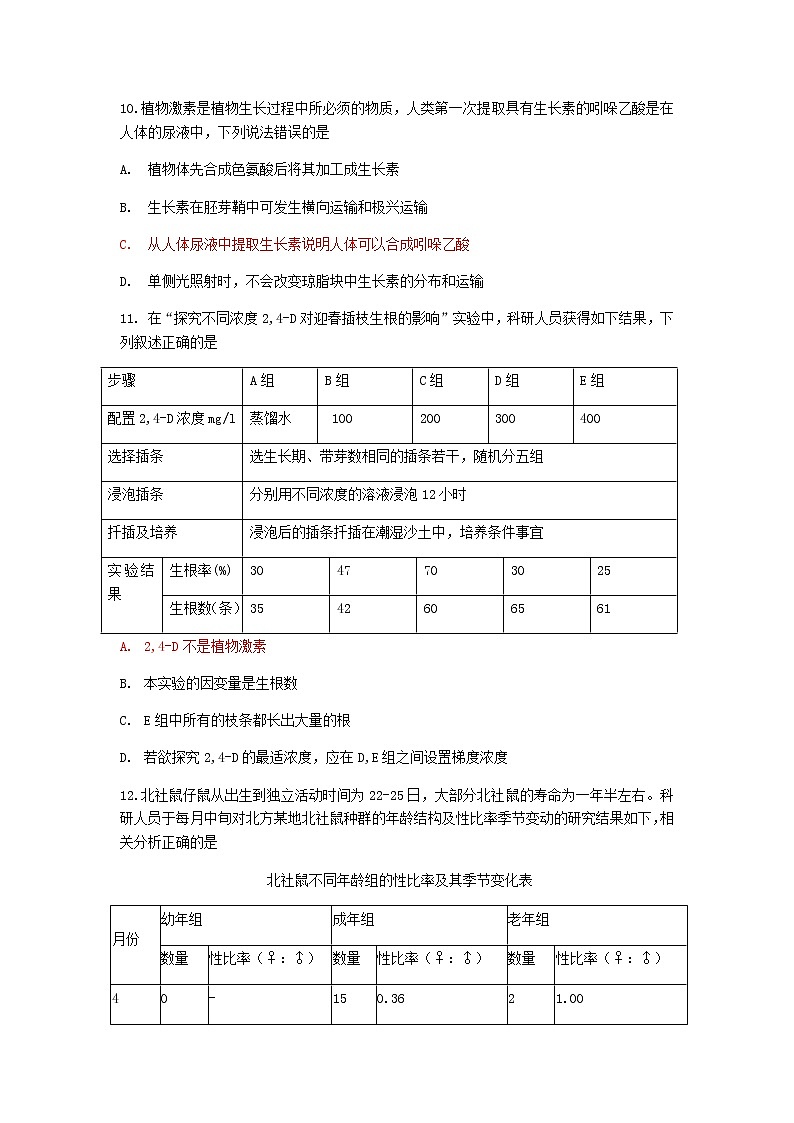 2019届浙江省杭州市高考命题比赛模拟（九）生物试卷（解析版）第3页