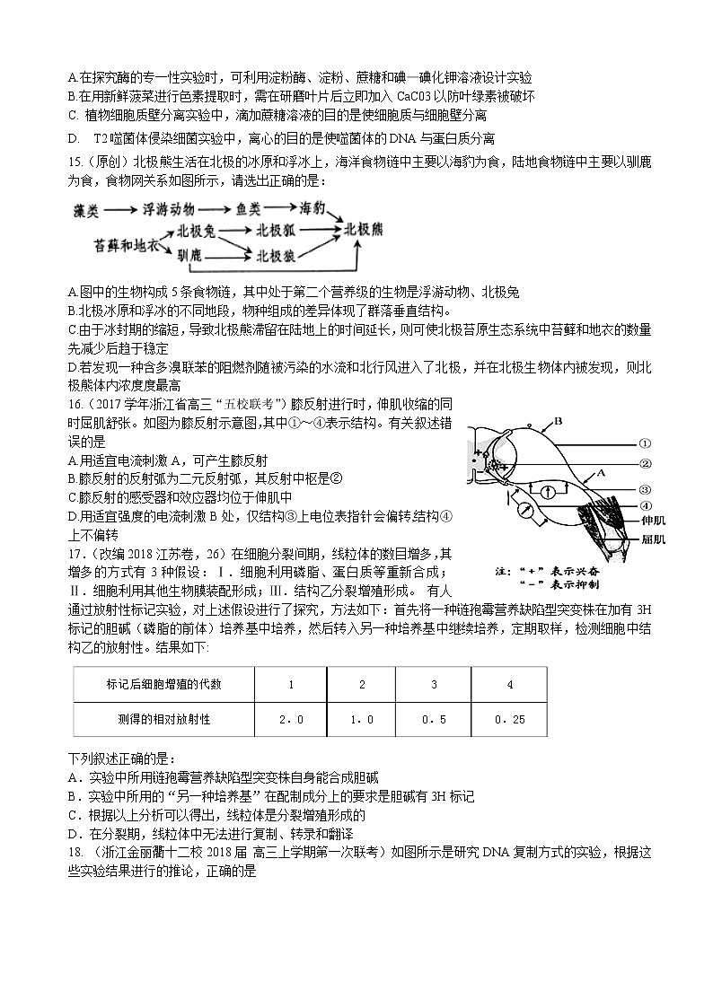 2019届浙江省杭州市高考命题比赛模拟（七）生物试卷（word版）第3页