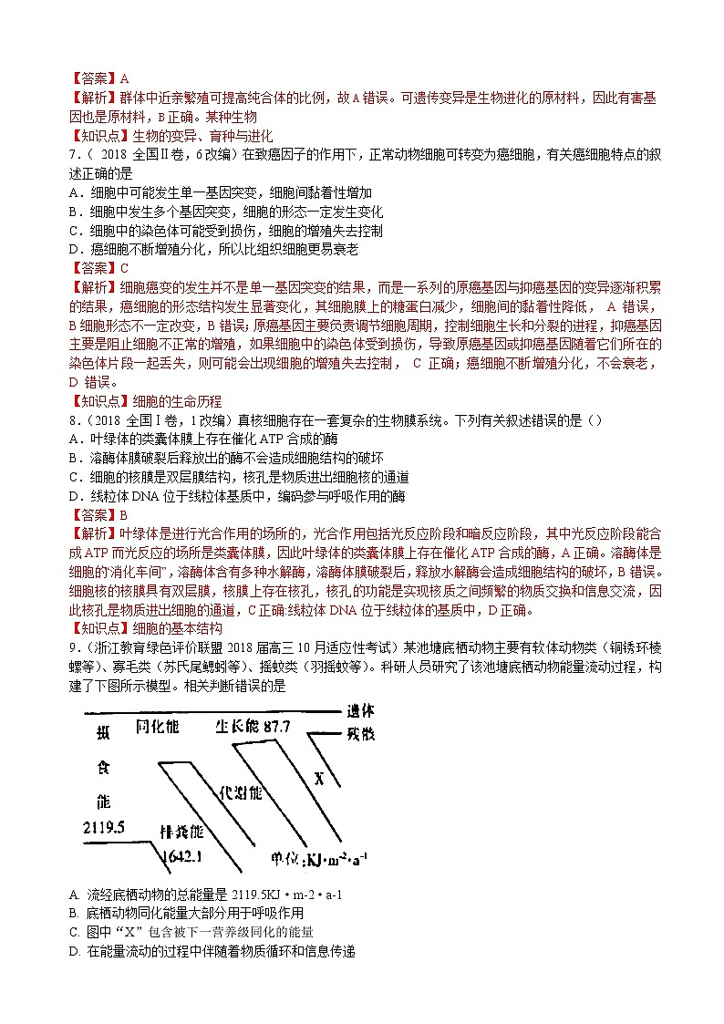 2019届浙江省杭州市高考命题比赛模拟（七）生物试卷（解析版）第2页