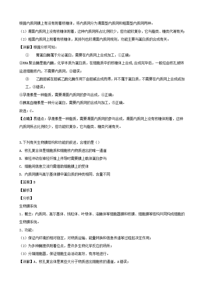 2019届浙江省杭州市高三高考命题比赛模拟（六）生物试题（解析版）第2页