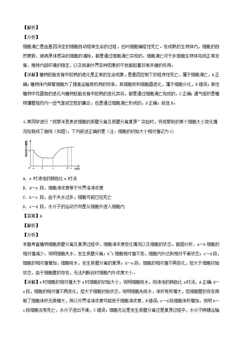 2019届浙江省宁波市北仑中学高三下学期选考一模生物试题（解析版）第2页
