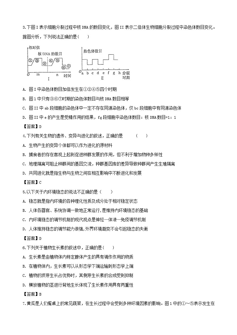 2019届山西省晋中市平遥中学高三下学期模拟考试生物试题（解析版）02