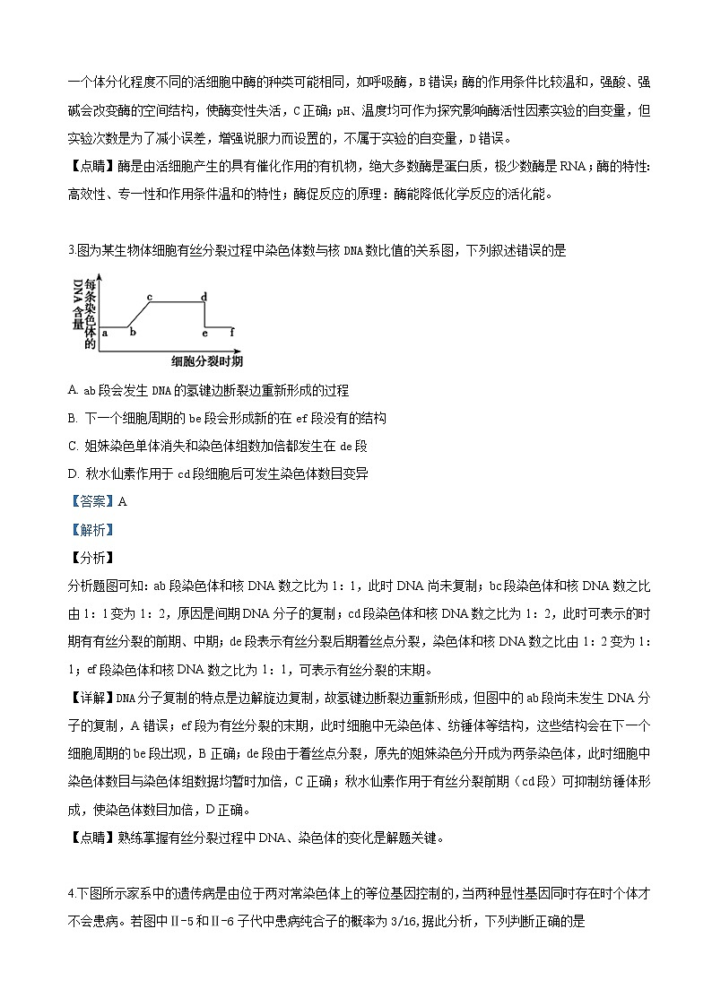 2019届陕西省咸阳市高三模拟检测（三）理科综合生物试卷（解析版）第2页
