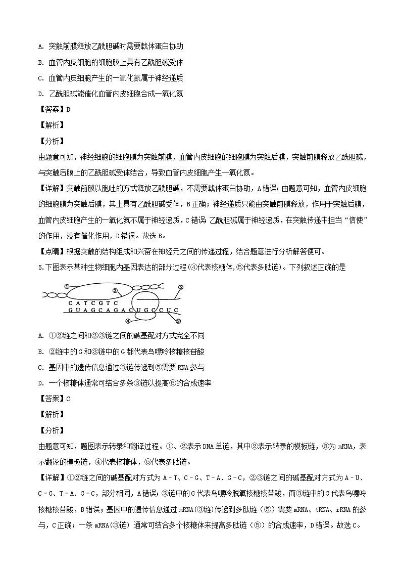 2019届四川省成都市高三上学期第一次诊断性检测生物试题（解析版）03