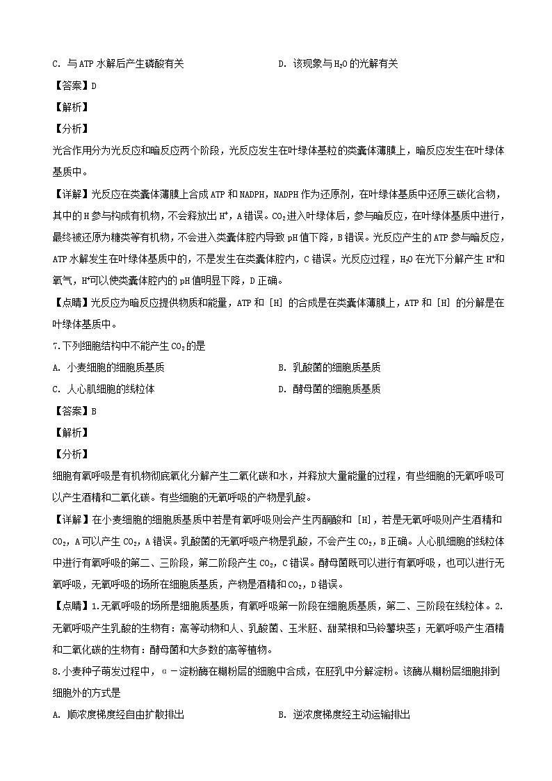 2019届四川省德阳市高三下学期“一诊”考试生物试题（解析版）03