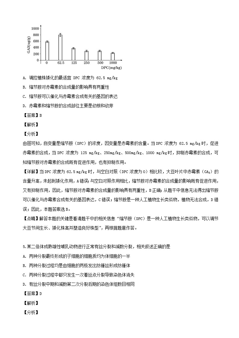 2019届四川省遂宁市高三下学期第三次诊断性考试理科综合生物试题（解析版）03