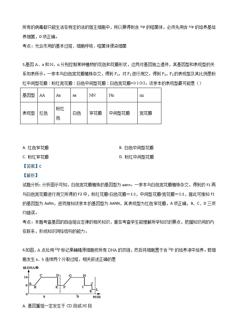 2019届内蒙古北方重工业集团有限公司三中高三二模生物试卷（解析版）03