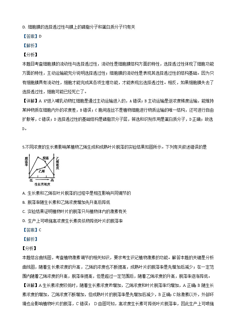 2019届内蒙古赤峰市高三4月模拟考试理科综合生物试卷（解析版）03