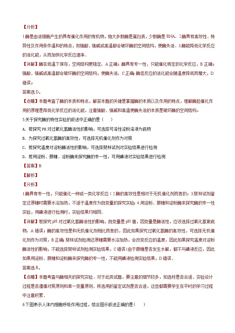 2019届青海省西宁市第四高级中学高三上学期第二次（10月）模拟理科综合生物试题（解析版）03