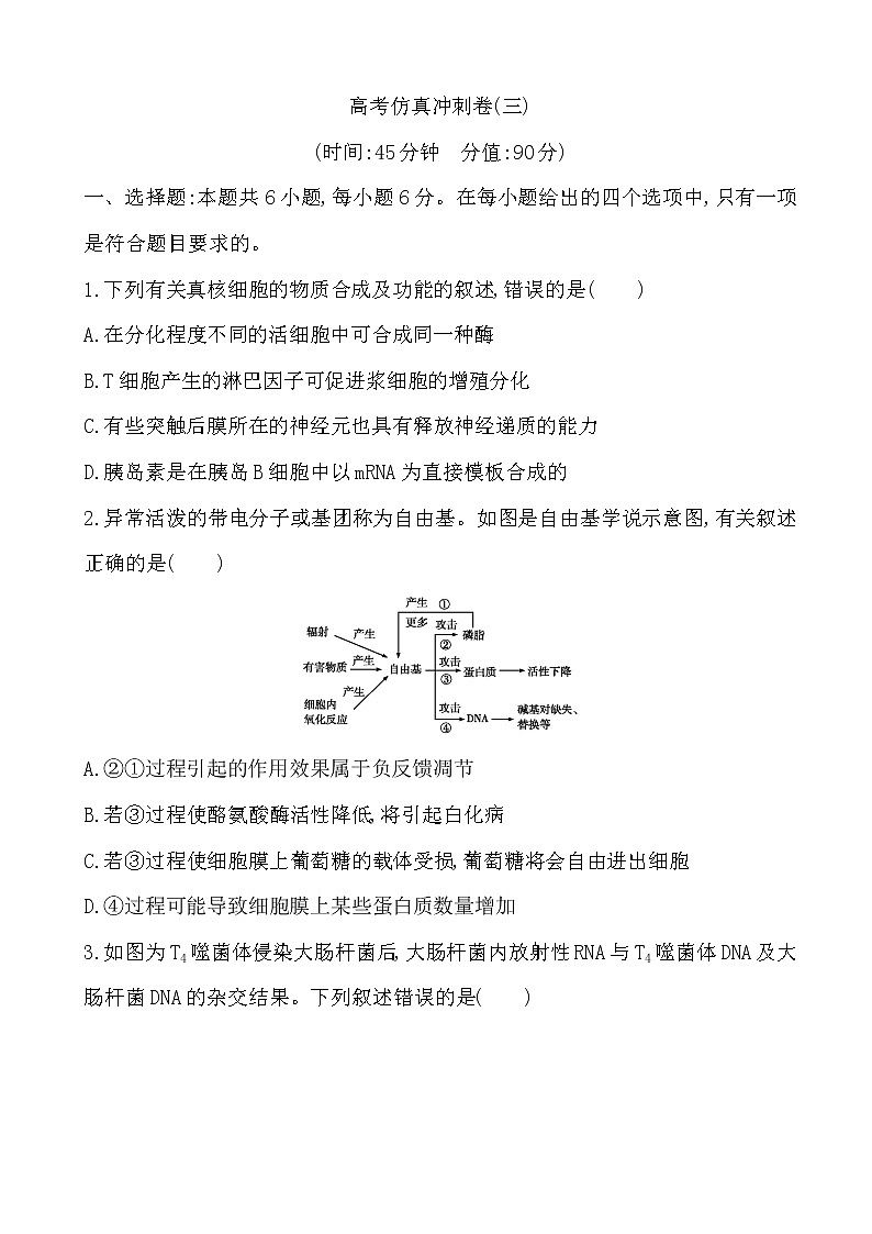 2019届全国高考生物复习高考仿真冲刺卷(三)（解析版）第1页