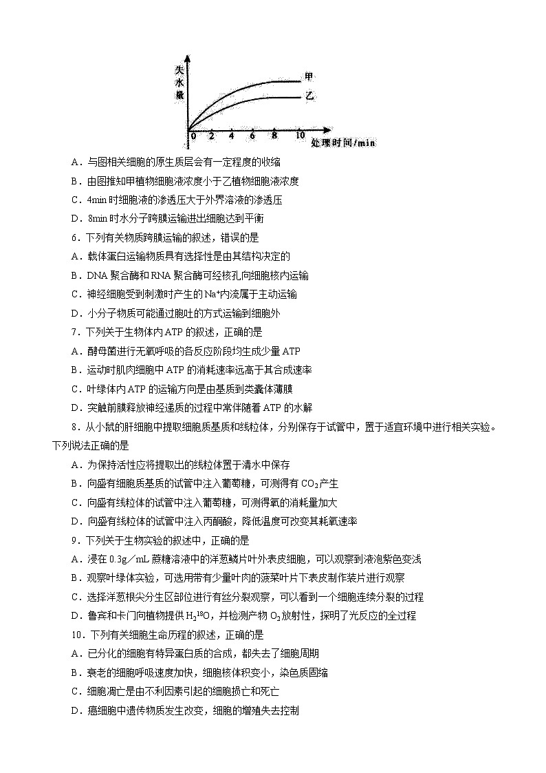 2019届山东省青岛市高三9月份调研检测（生物）word版02