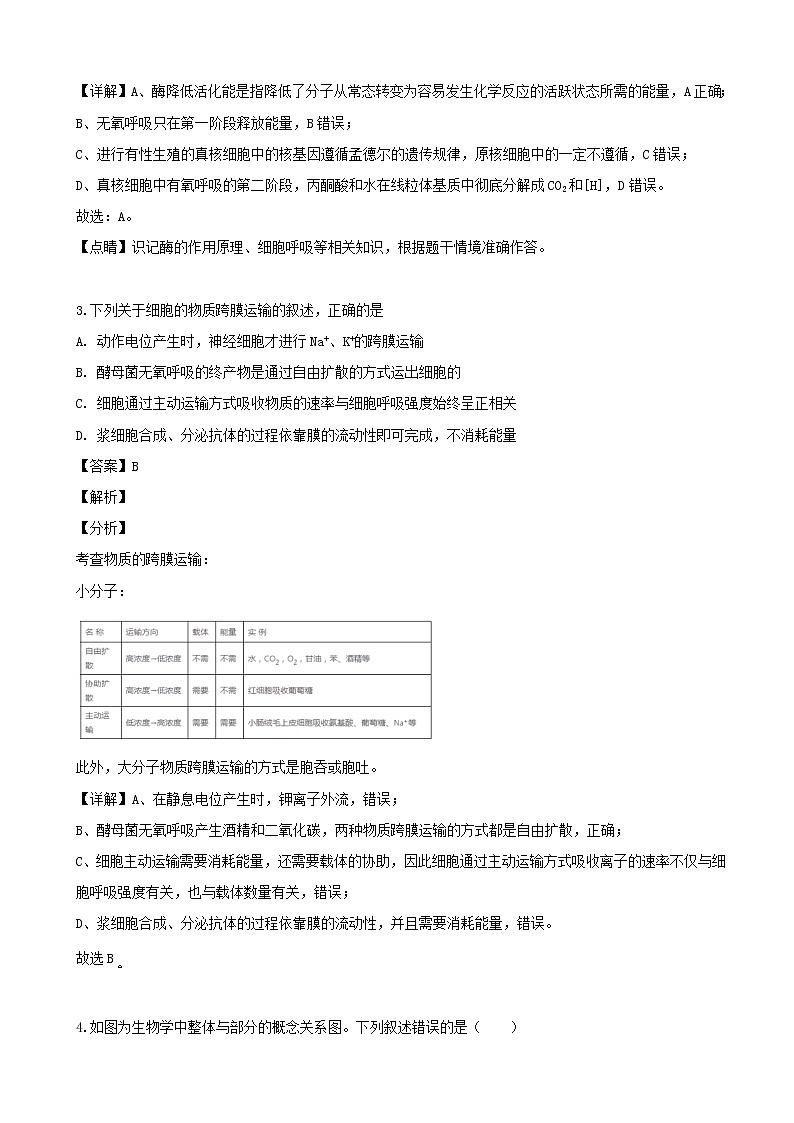 2019届湖南省湘潭市高三二模考试理综生物试题（解析版）02