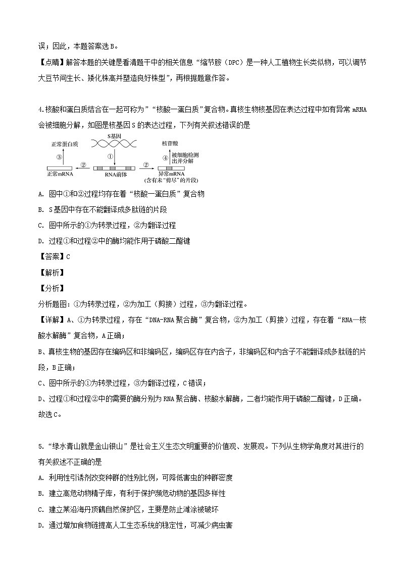2019届湖南省长沙市长郡中学高三下学期第二次模拟考试理科综合生物试题（解析版）03