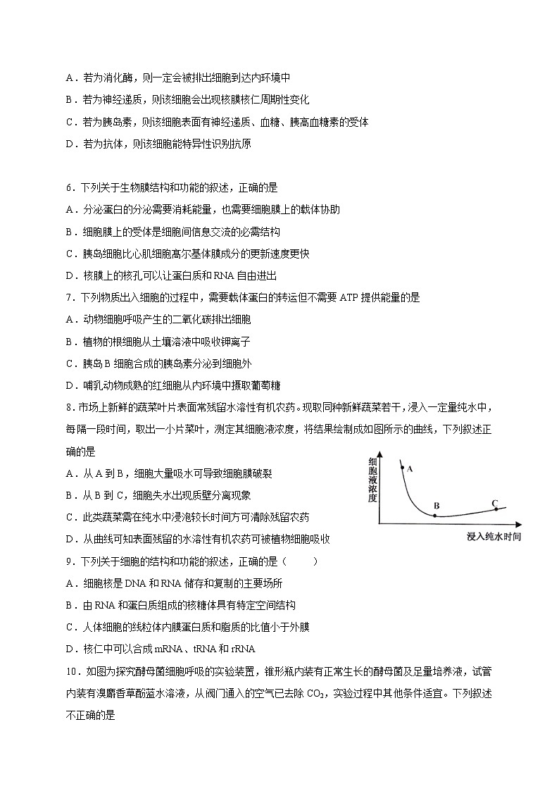 2019届吉林省实验中学高三上学期第四次模拟考试生物试题（word版）02