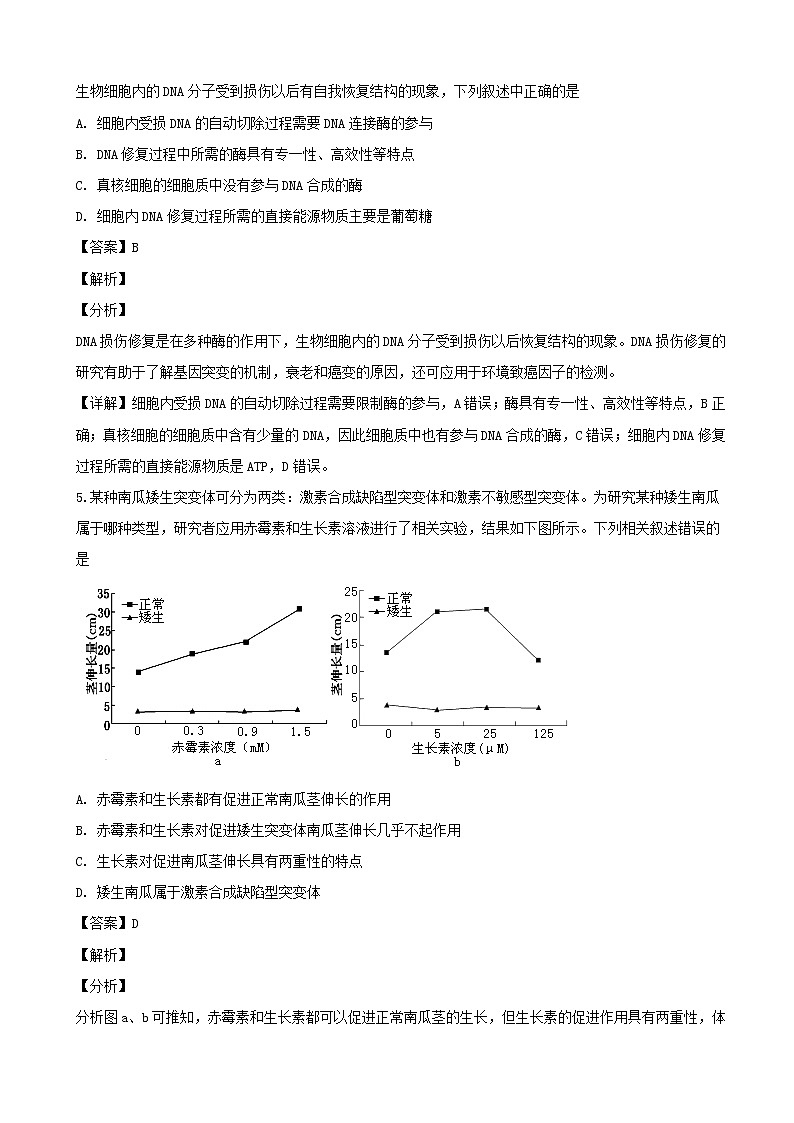 2019届广东省揭阳市高三上学期期末学业水平考试生物试题（解析版）03