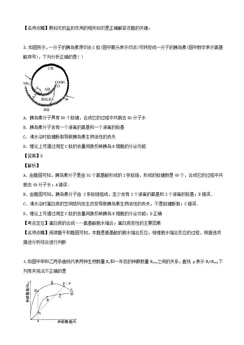 2019届广东省仲元中学等七校联合体高三冲刺模拟理科综合生物试题（解析版）02