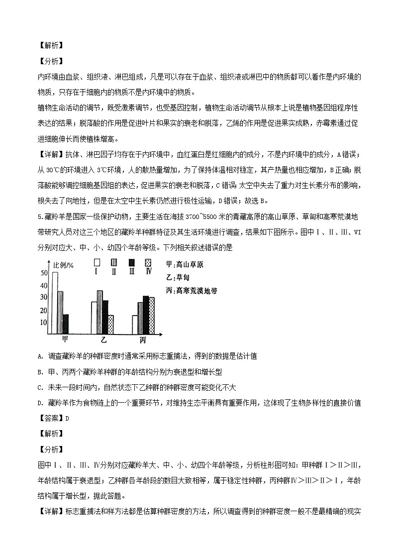 2019届贵州省黔东南州高三下学期第一次模拟考试理科综合生物试题（解析版）03