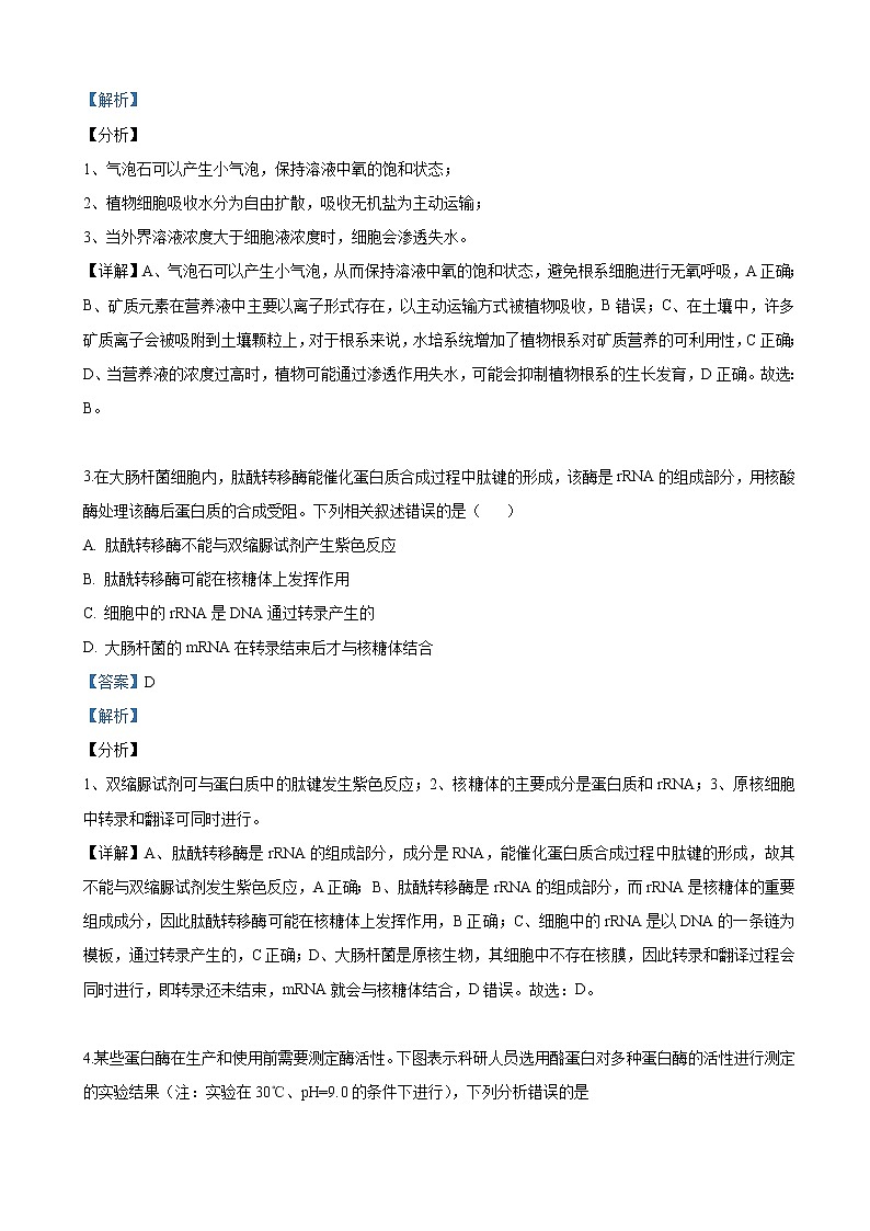 2019届河北省保定市高三下学期二模理科综合生物试卷（解析版）第2页