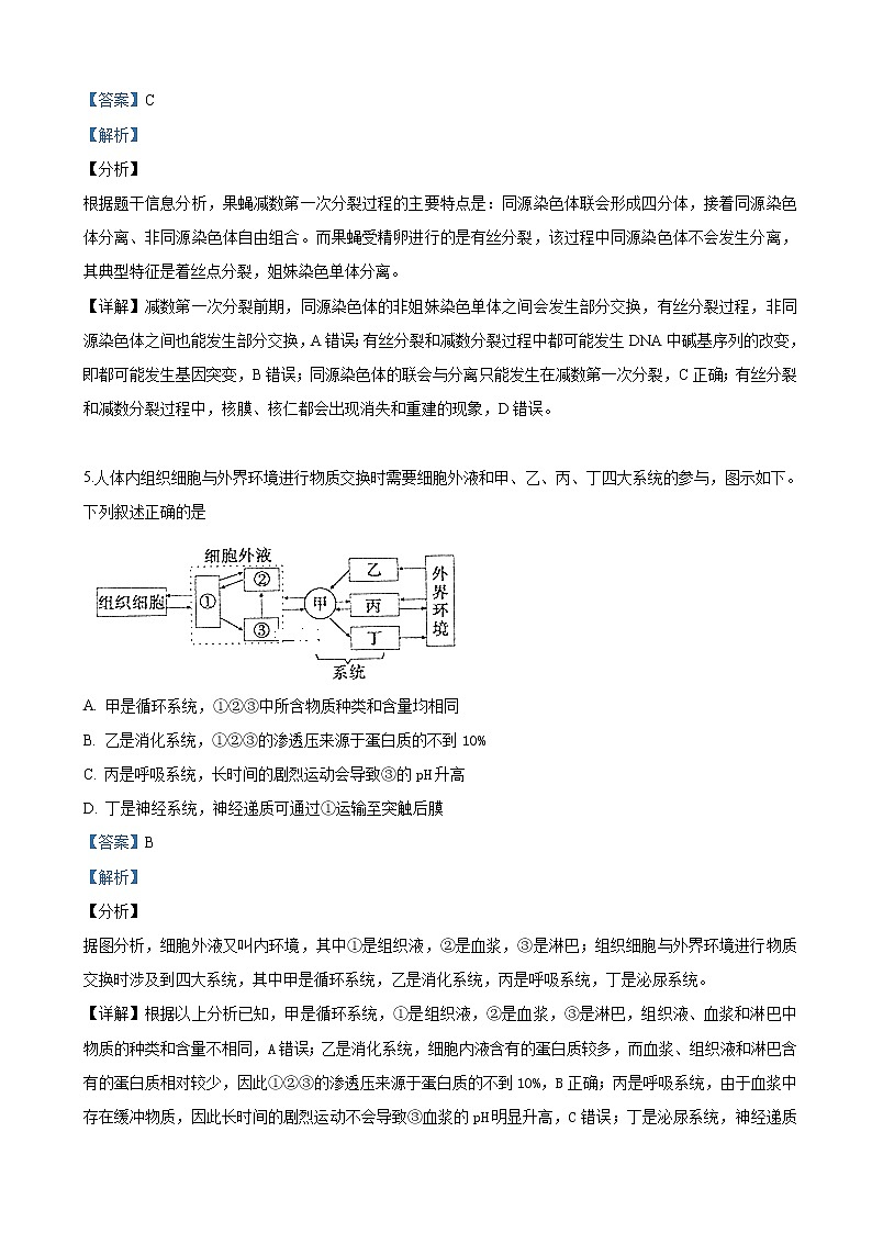 2019届河北省唐山市第一中学高三下学期冲刺（一）理科综合生物试卷（解析版）03