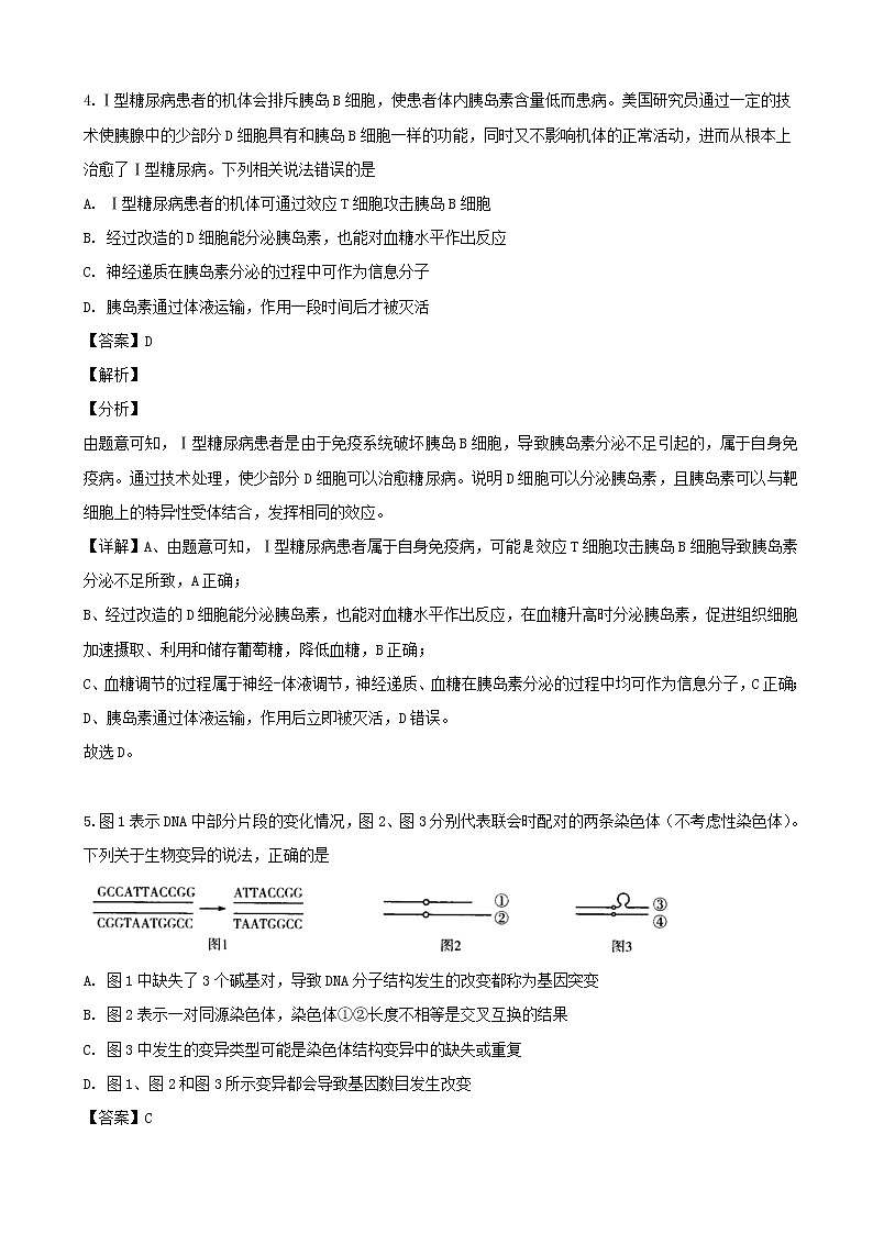 2019届河南省高三5月模拟考试理综生物试题（解析版）03