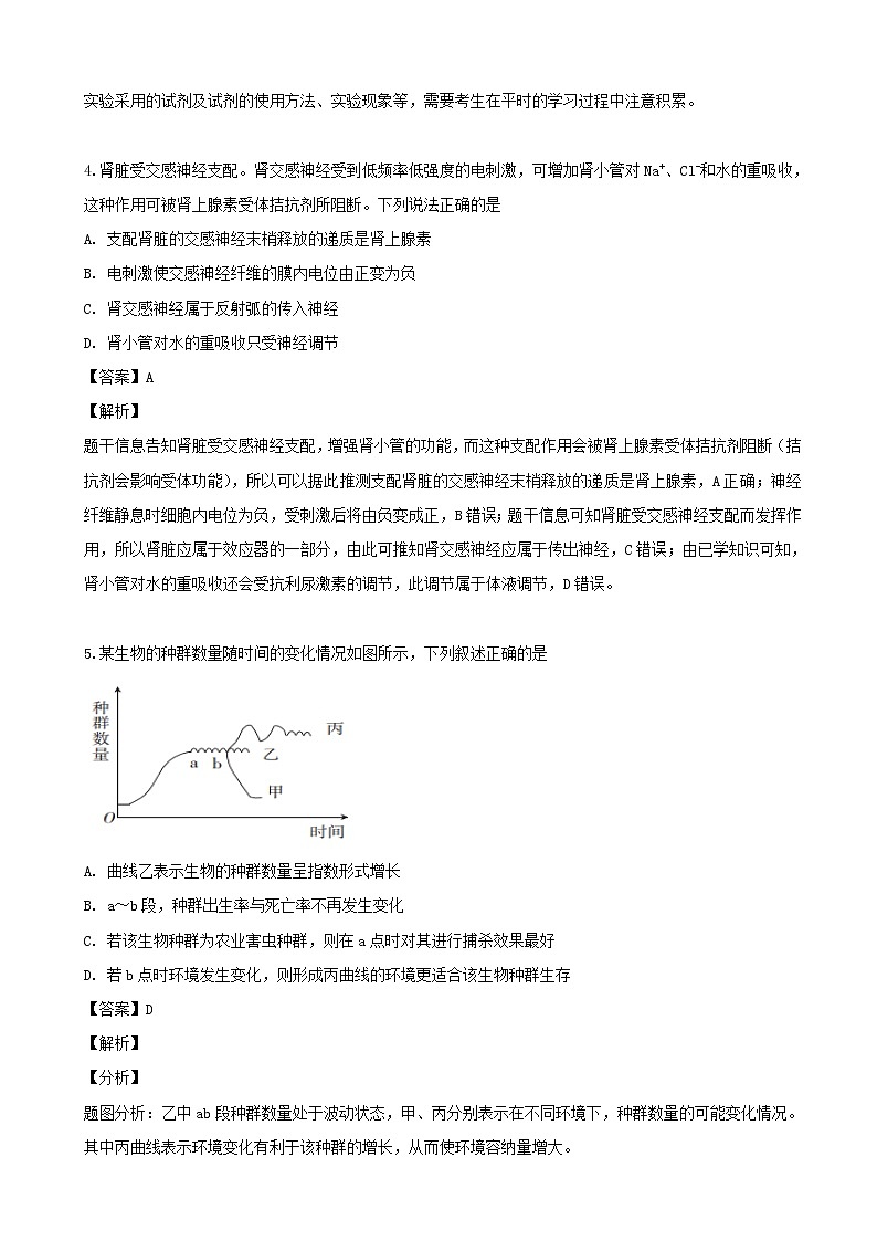 2019届湖南省郴州市临武县高三下学期5月仿真模拟理科综合生物试题（解析版）03