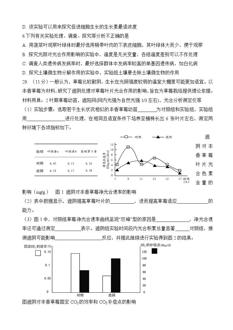 2019届安徽省定远育才学校高三（文化班）下学期第一次模拟考试理综生物试题（解析版）03
