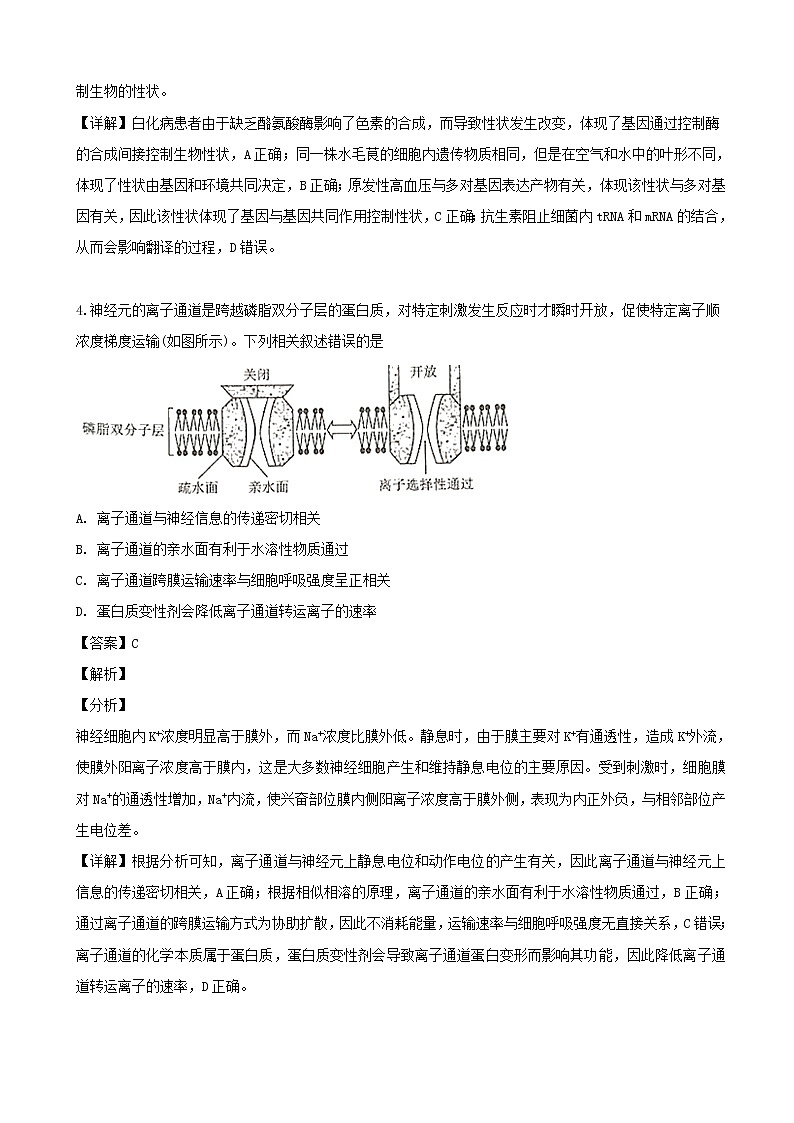 2019届福建省南平市高三第二次模拟考试理综生物试题（解析版）03