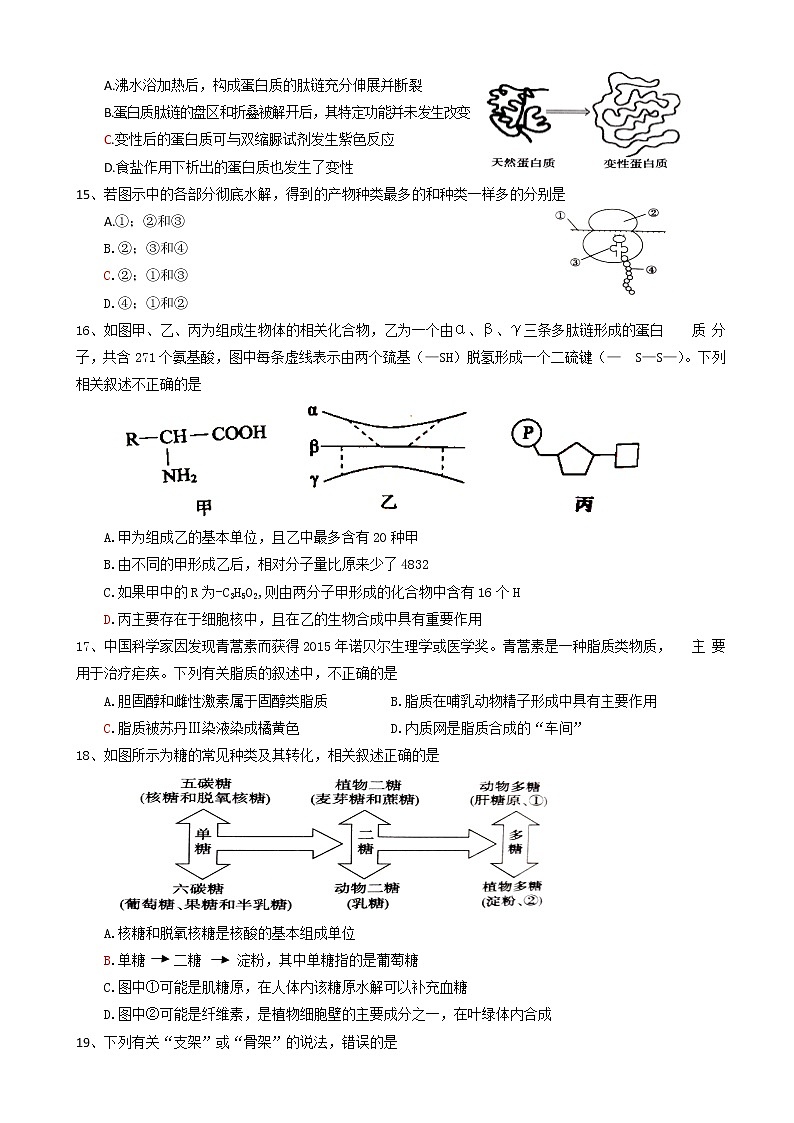 2019届甘肃静宁县第一中学高三上学期第一次模拟考试生物试题03