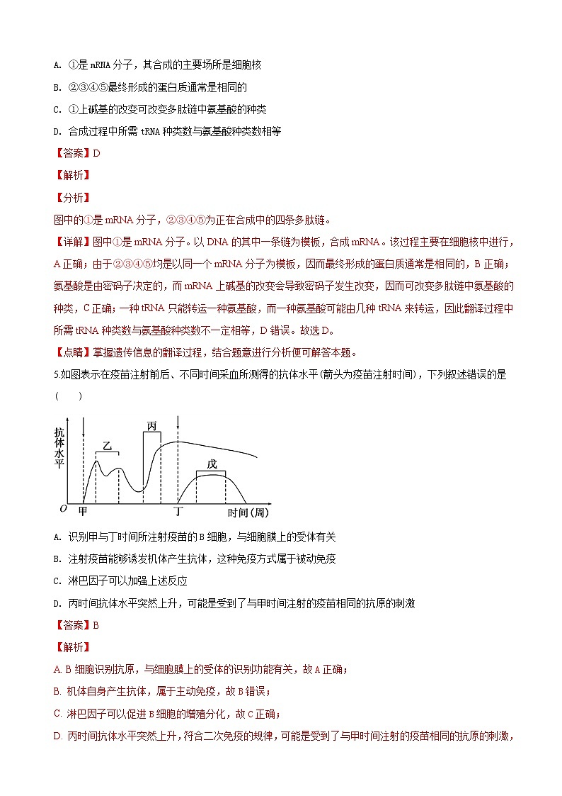 2019届甘肃省张掖中学高三下学期模拟生物试卷（解析版）03