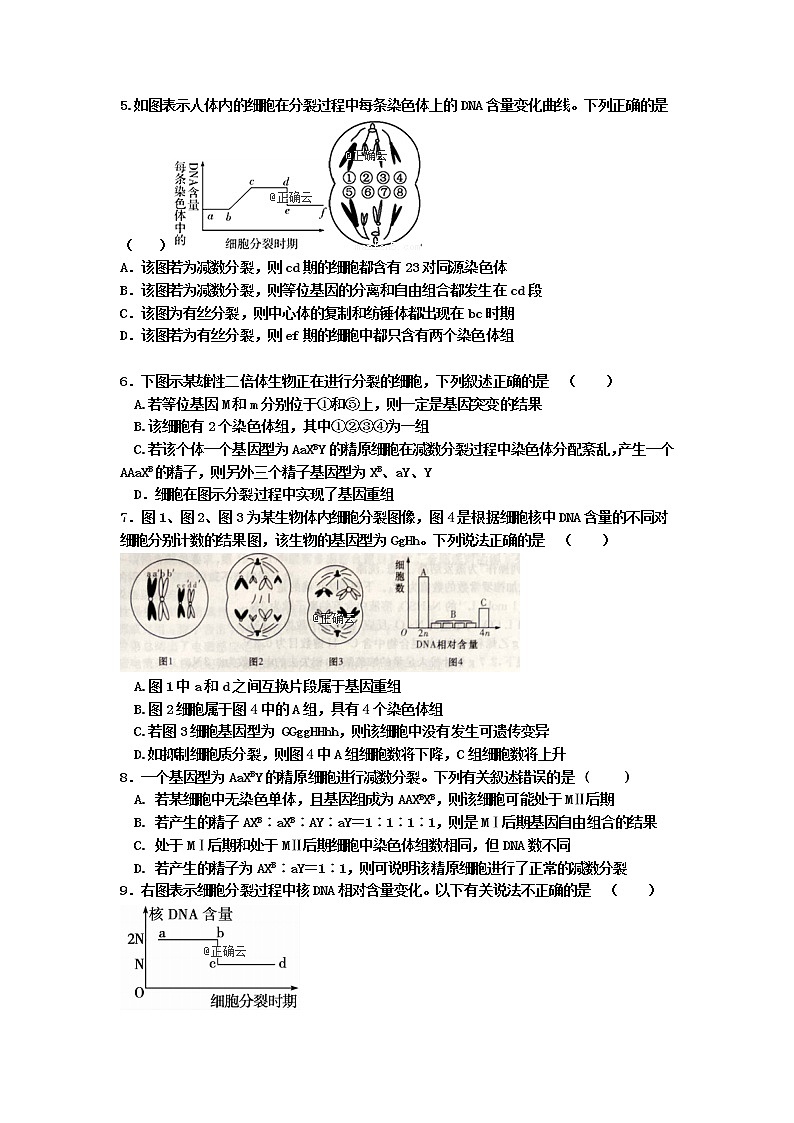 山东省烟台市福山第一中学2020届高三上学期10月月考生物试卷02