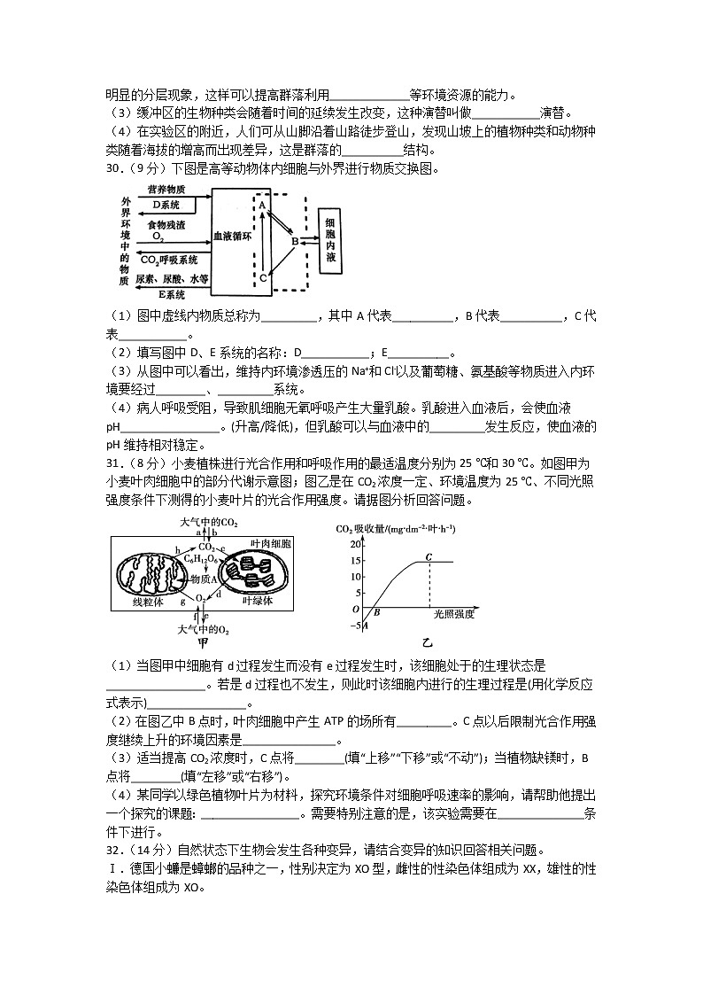 四川省泸县五中2020届高三下学期第一次在线月考生物试题第2页