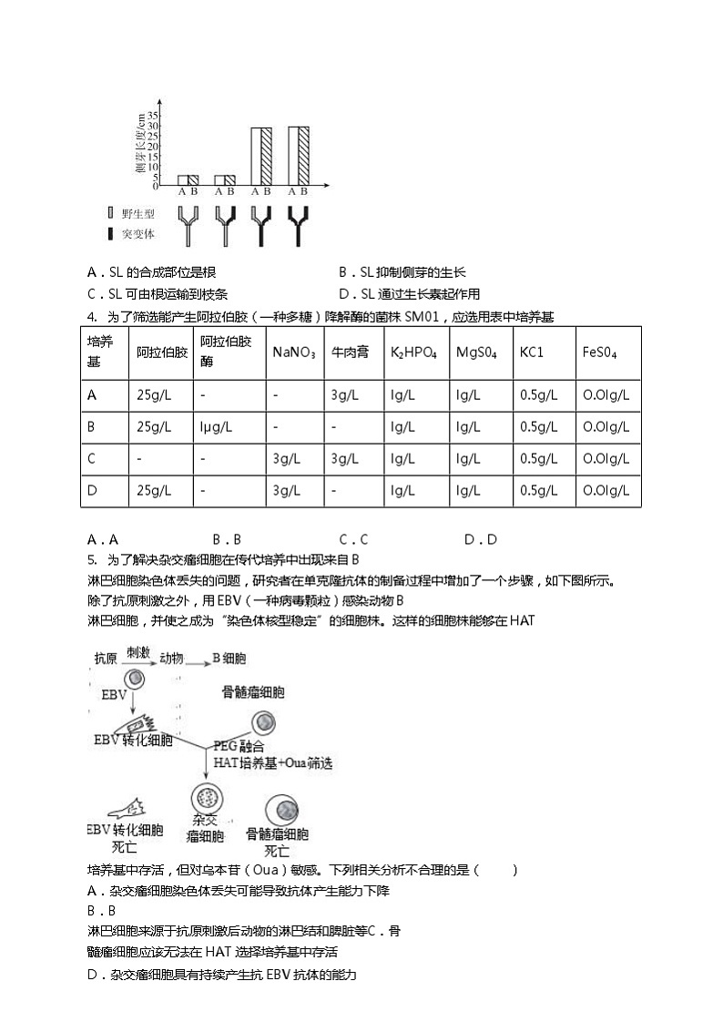 天津市第一中学2020届高三下学期第四次月考生物试题02