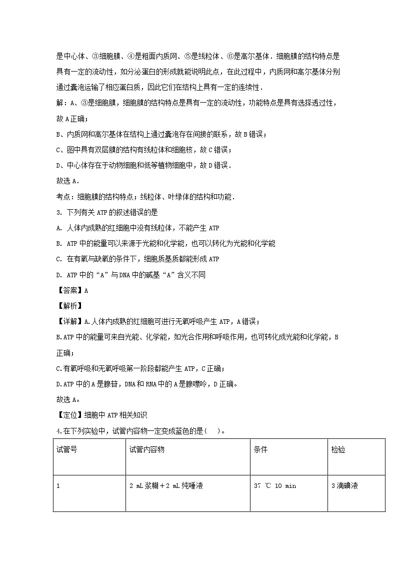 江苏省苏州市五校2020届高三（12月）月考生物试题第2页