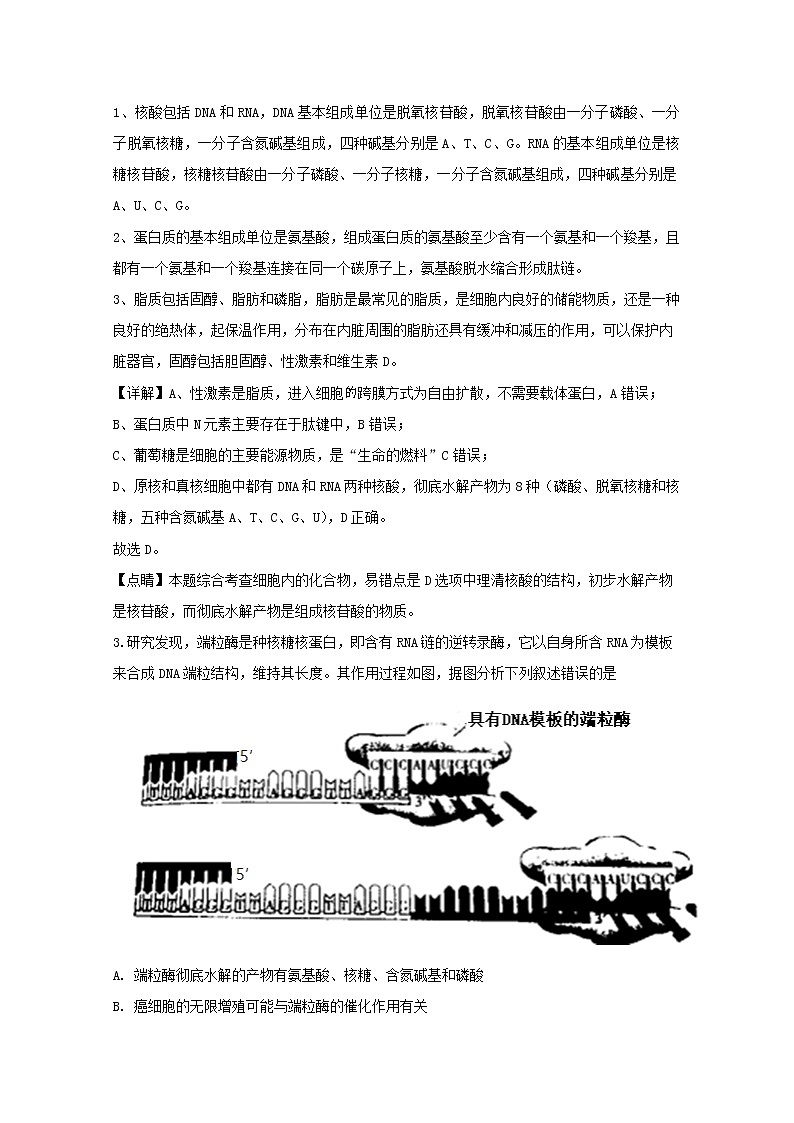 重庆市巴蜀中学2020届高三高考适应性月考（五）生物试题02