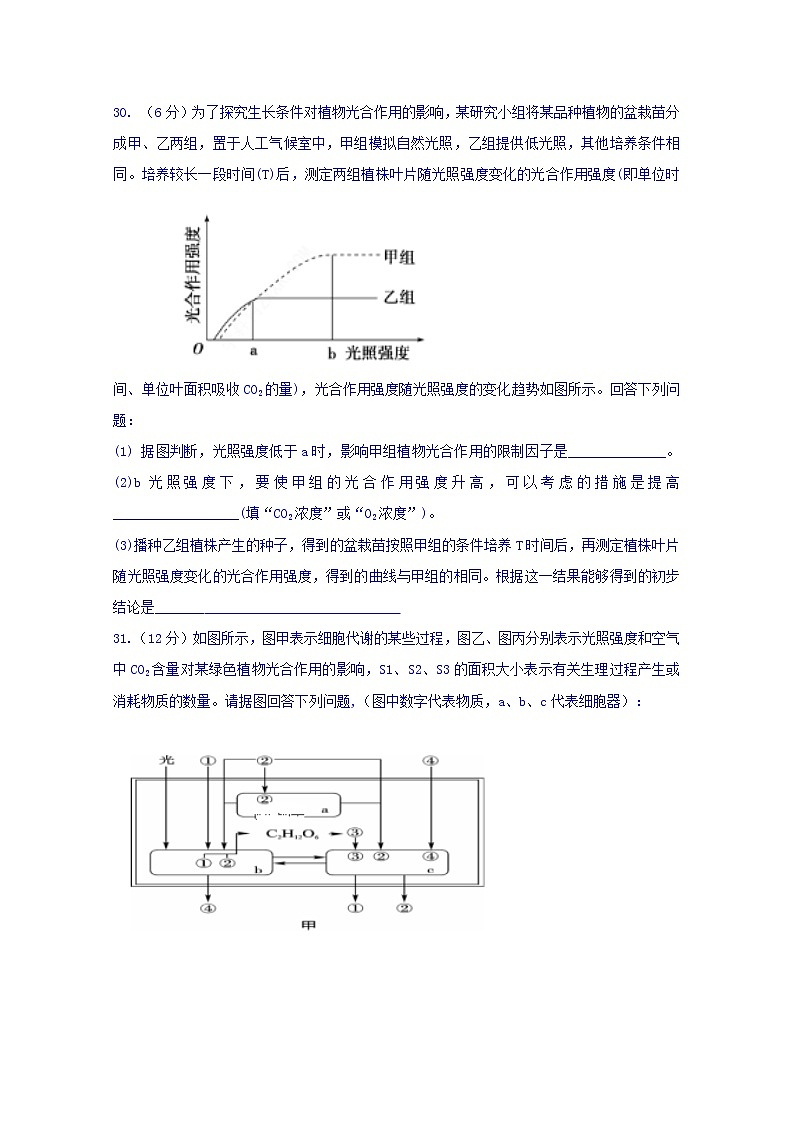 黑龙江省伊春市第二中学2020届高三上学期期中考试生物试题03