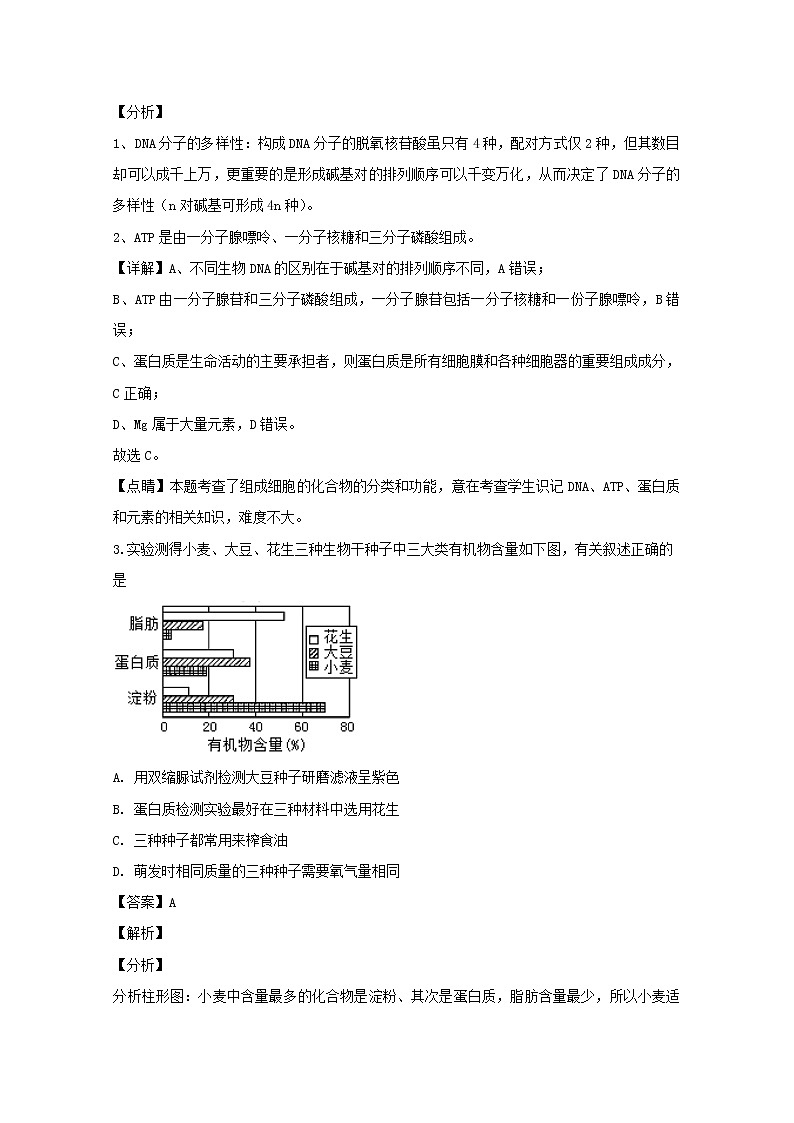 湖北省宜昌市部分示范高中教学协作体2020届高三上学期期中考试生物试题02