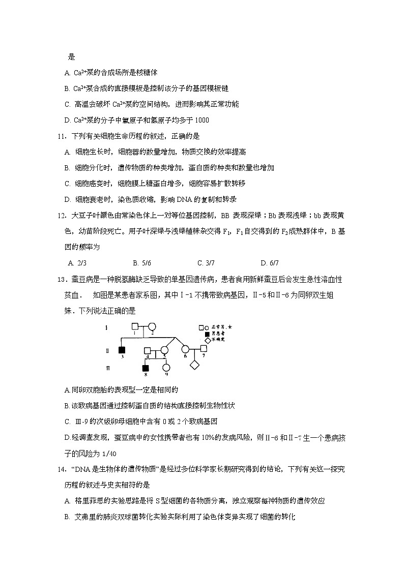 江西省临川二中临川二中实验学校2020届高三上学期期中考试生物试题03