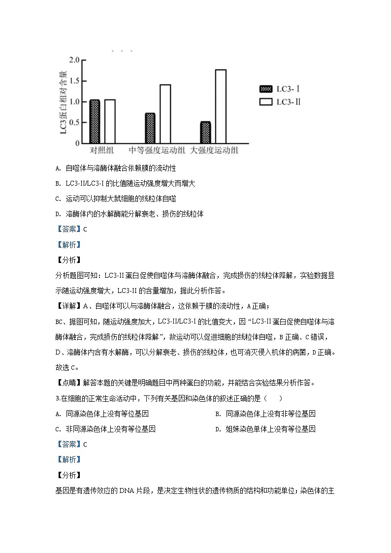 北京市昌平区2020届高三上学期期末考试生物试题02
