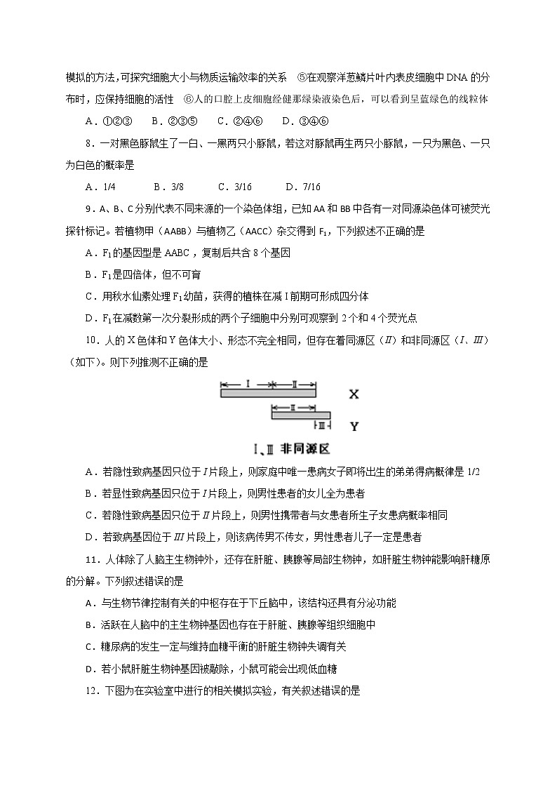 湖北省2020届高三上学期期末考试精编仿真金卷生物（A）试题03