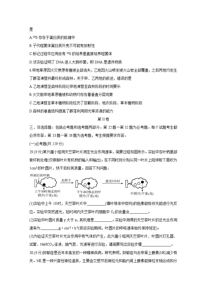 2020届百校联考高考百日冲刺金卷全国Ⅱ卷 生物（一）02