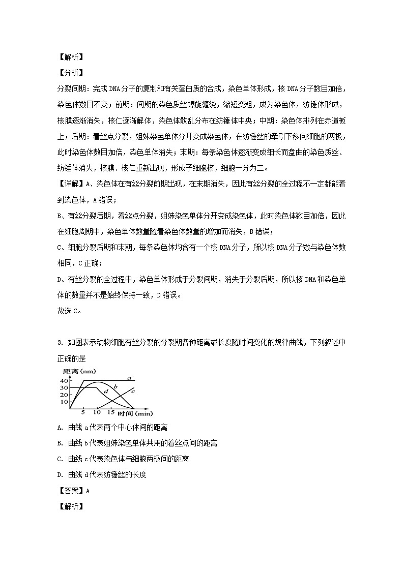 黑龙江省大庆铁人中学2020届高三上学期开学考试生物试题02